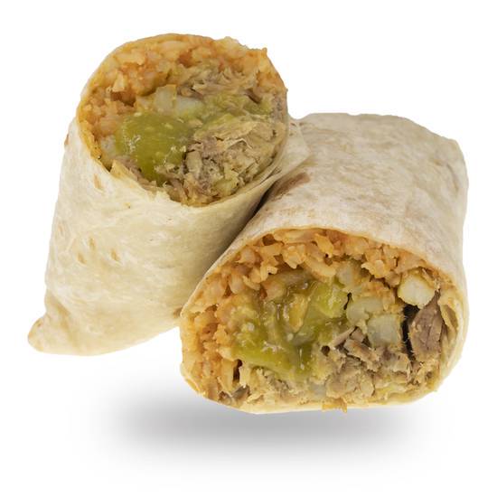 Order Green Salsa Pork Burrito food online from Viva Burrito Co. store, Lakewood on bringmethat.com