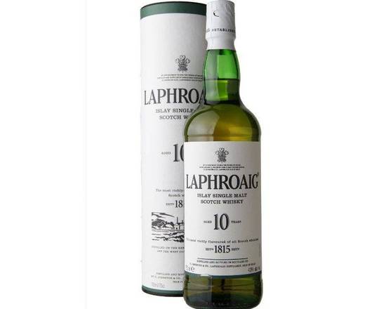 Order Laphroaig 10 Years, 750mL whiskey (40.0% ABV) food online from Woodbury Wine & Spirits store, ORLANDO on bringmethat.com