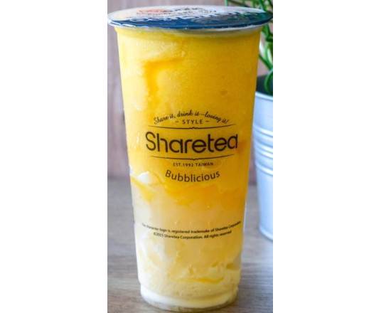 Order Peach Tea Ice Blended W/Lychee Jelly food online from Sharetea store, Oklahoma City on bringmethat.com