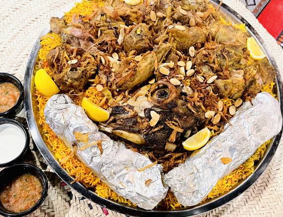 Order أطباق مشكلة من راس خروف , مندي اللحم و الحنيذ | (No.5) Mixed Dishes OF Lamb , Haneeth AND Mandi Lamb food online from House Of Mandi store, Anaheim on bringmethat.com