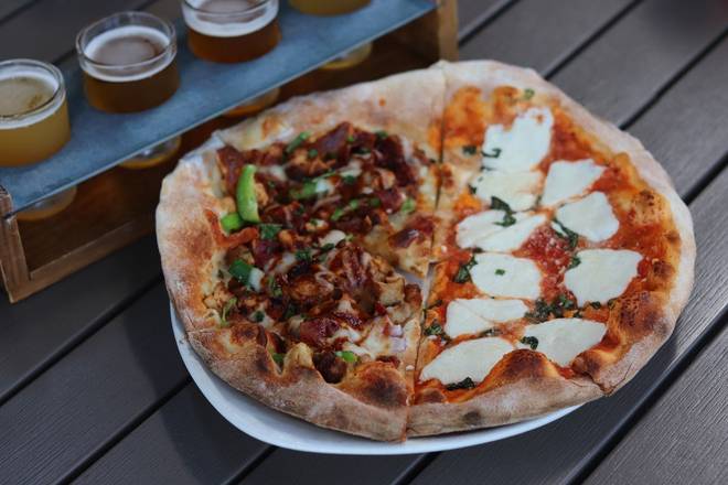 Order Half and Half Pizza food online from Iron Hill Brewery & Restaurant store, Greenville on bringmethat.com