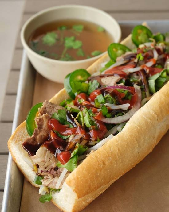 Order Phrench Dip Sandwich food online from PhoNatic Vietnamese Restaurant store, Austin on bringmethat.com