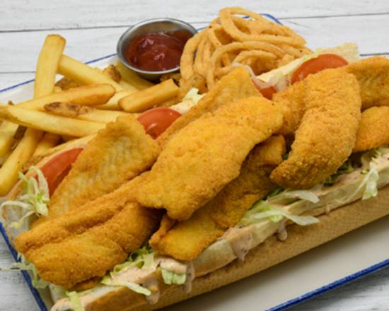 Order Po-Boy, Fish food online from Landry Seafood House store, San Antonio on bringmethat.com