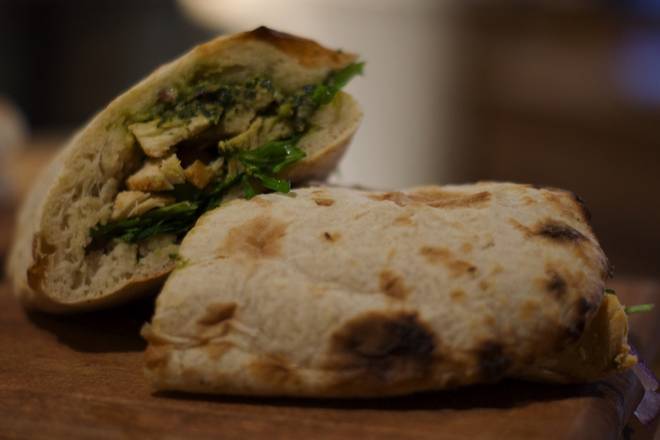 Order Chicken Pesto Sandwich food online from The Pasta Box store, Miami on bringmethat.com