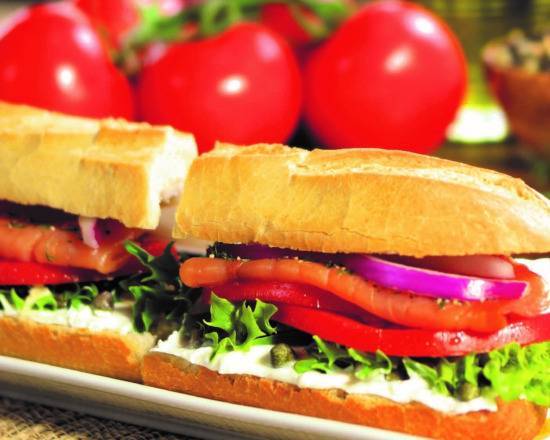 Order #18 Smoked Salmon Sandwich food online from The Cheese Course store, Pinecrest on bringmethat.com
