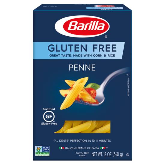Order Barilla Gluten Free Penne Pasta 12oz food online from Everyday Needs by Gopuff store, Baton Rouge on bringmethat.com