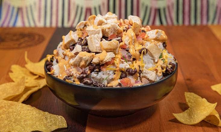 Order Chicken Rice Bowl (Chips Included) food online from Xochimex Cantina Grill store, Miami on bringmethat.com