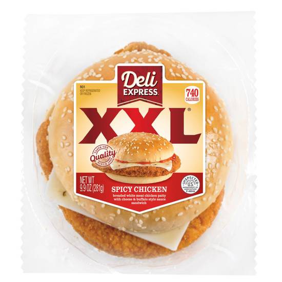 Order Deli Express Spicy Chicken XXL Sandwich 9.9oz food online from Everyday Needs by Gopuff store, Boston on bringmethat.com