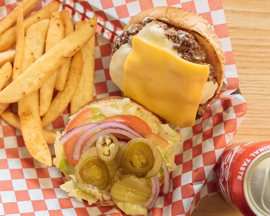 Order Texas Burger food online from Famous Philly Steak & Gyro store, Las Vegas on bringmethat.com