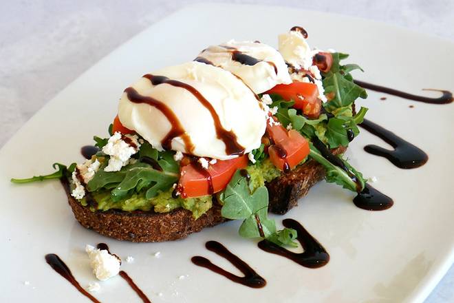 Order Feta Avocado Toast w/Egg food online from The Broken Yolk Cafe  store, San Diego on bringmethat.com