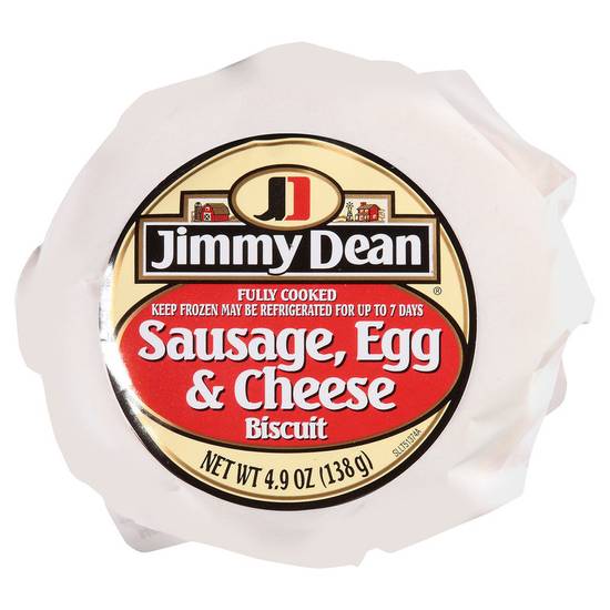 Order Jimmy Dean Sausage, Egg, & Cheese Biscuit Sandwich 4.9oz food online from Everyday Needs by Gopuff store, Tampa on bringmethat.com