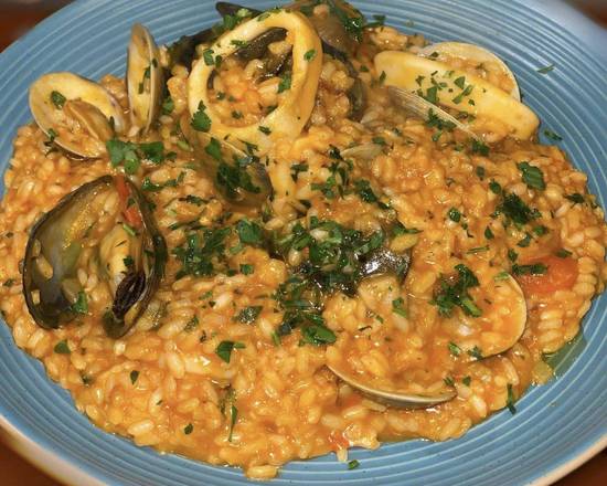 Order "Frutti di Mare" Seafood Risotto food online from Caffe Di Mauro store, Miami Beach on bringmethat.com