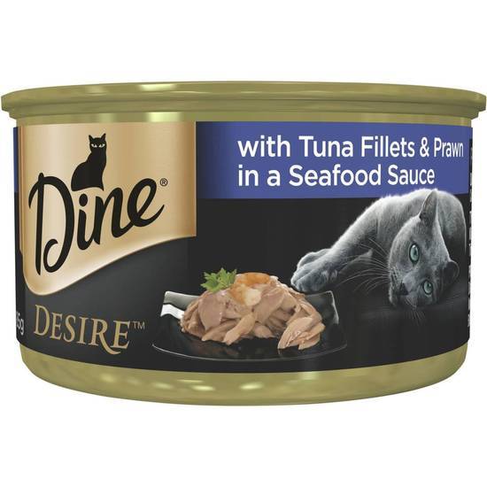 Dine Desire Tuna and Prawn In Sauce Grain Free Wet Cat Food 82g