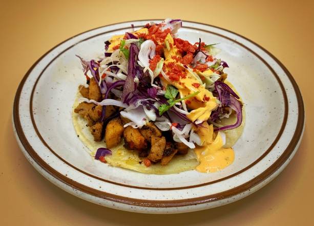 Order Adobo Chicken Taco food online from Los Chingones store, Denver on bringmethat.com