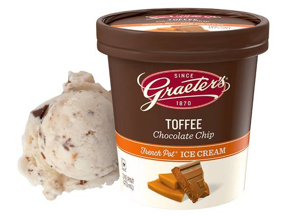 Order Toffee Chocolate Chip Pint food online from Graeter Ice Cream store, Fort Thomas on bringmethat.com