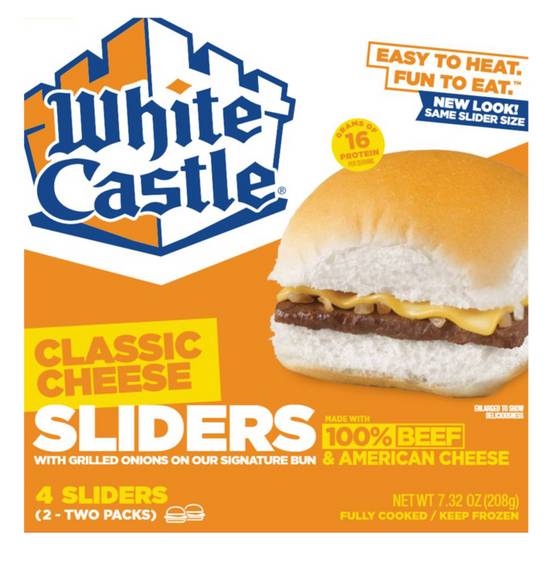 Order White Castle Frozen Classic Cheeseburger Sliders 4ct 7.3oz food online from Everyday Needs by Gopuff store, Baton Rouge on bringmethat.com