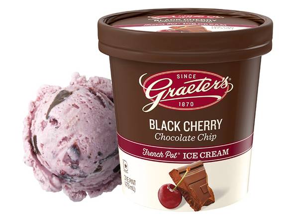 Order Black Cherry Chocolate Chip Pint food online from Graeter Ice Cream store, Fort Thomas on bringmethat.com