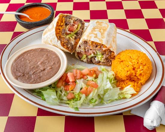 Order Steak (Asada) Burrito food online from La Trinidad Restaurant store, McHenry on bringmethat.com
