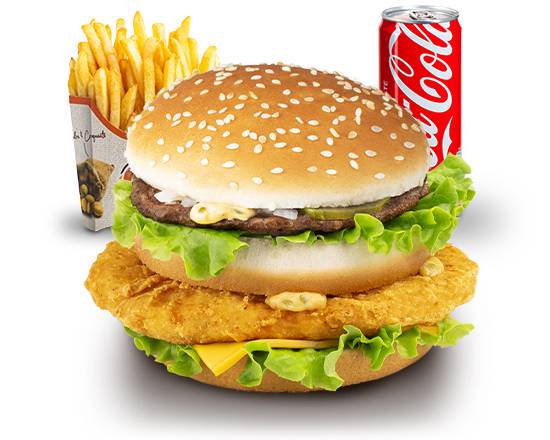 Menu Chicken beef burger