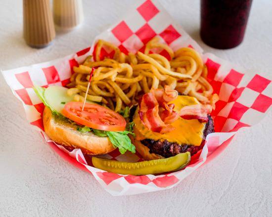 Order Bacon Cheeseburger food online from Wings In Weston store, Sunrise on bringmethat.com