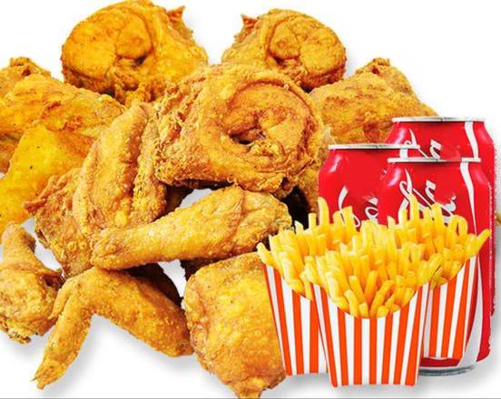 Order 21 Pieces mix Chicken with 3 Sides 3 can  soda food online from Kennedy Fried Chicken store, The Bronx on bringmethat.com