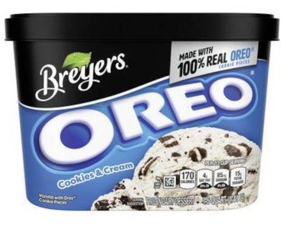 Order Breyers Oreo Cookies n Cream (1.5 quart) food online from Shell store, Tampa on bringmethat.com
