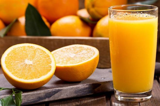 Order 16 oz. Orange Juice food online from Wing Society store, Plainfield on bringmethat.com