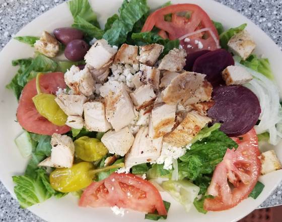Order Large Greek Chicken or Gyro Salad food online from Fleetwood diner store, Ann Arbor on bringmethat.com