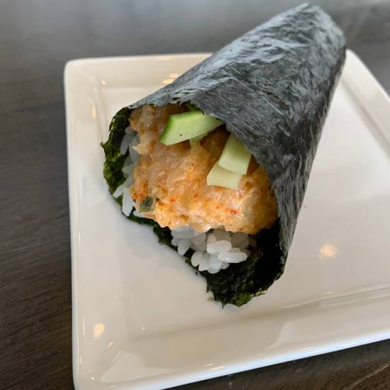 Order Spicy Scallop Hand Roll food online from Yu-n-mi store, Beverly Hills on bringmethat.com