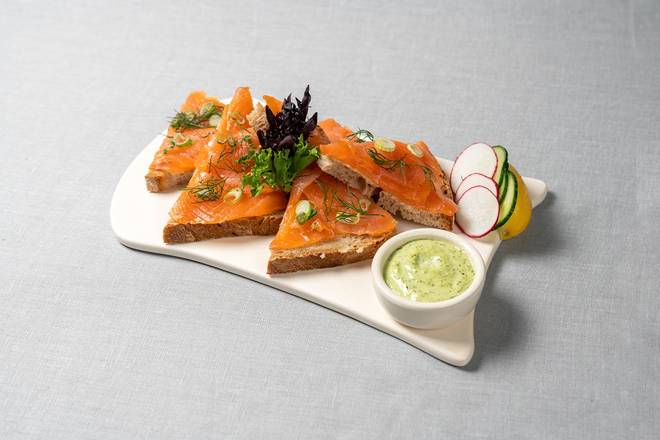 Order Smoked Salmon Tartine food online from Le Pain Quotidien store, New Canaan on bringmethat.com