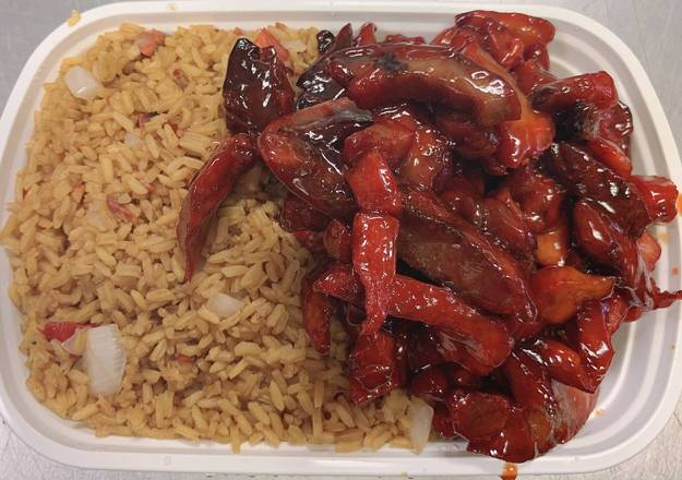 Order D28. Boneless Spare Ribs Combination Plate food online from Asia Express store, Goose Creek on bringmethat.com
