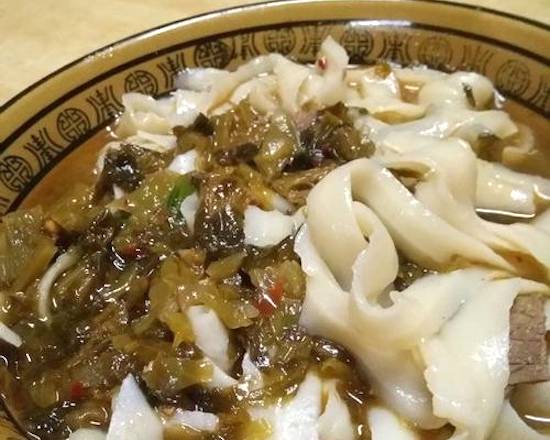 Order Beef Sour Cabbage Sliced Noodle(酸菜牛肉刀削面） food online from Green China Grill store, San Diego on bringmethat.com