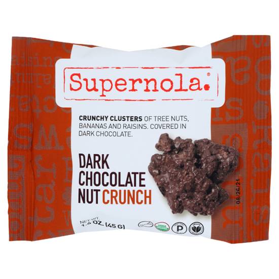 Order Supernola Dark Chocolate Nut Crunch Clusters 1.6oz food online from Everyday Needs by Gopuff store, Melrose Park on bringmethat.com