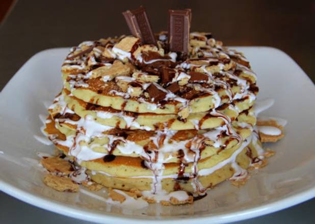 Order Smore’s Pancakes (5 Stack) food online from Pancake Heaven store, Fort Myers on bringmethat.com