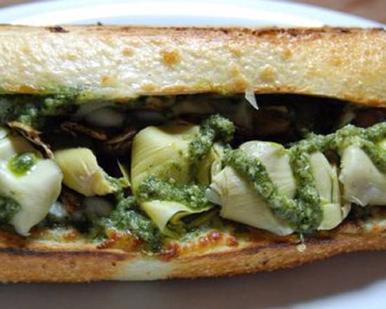 Order Chicken Pesto Delight Sandwich food online from Stefano's Pizza store, Mill Valley on bringmethat.com