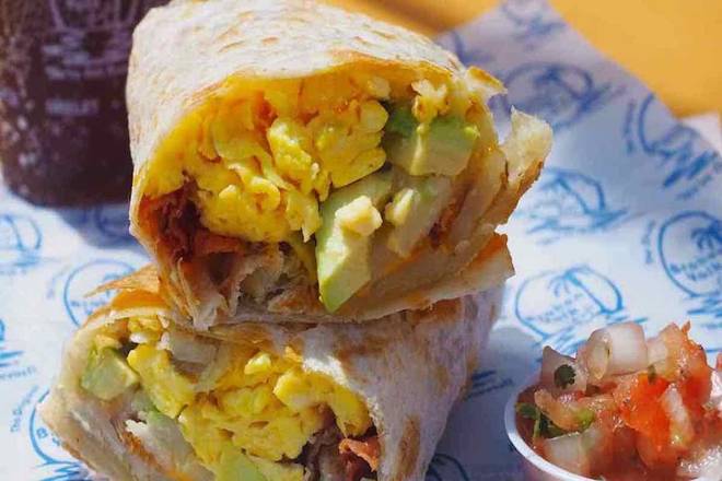 Order Cali Breakfast Burrito food online from The Broken Yolk Cafe  store, San Diego on bringmethat.com