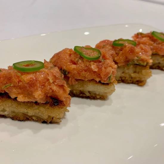 Order Crispy Rice with Spicy Tuna food online from Katsu-ya store, Studio City on bringmethat.com