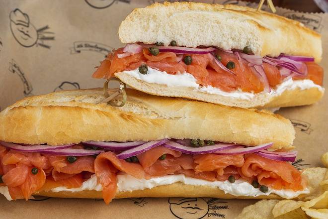 Order Classic Smoked Salmon Sandwich food online from La Boulangerie Boulmich store, Pinecrest on bringmethat.com