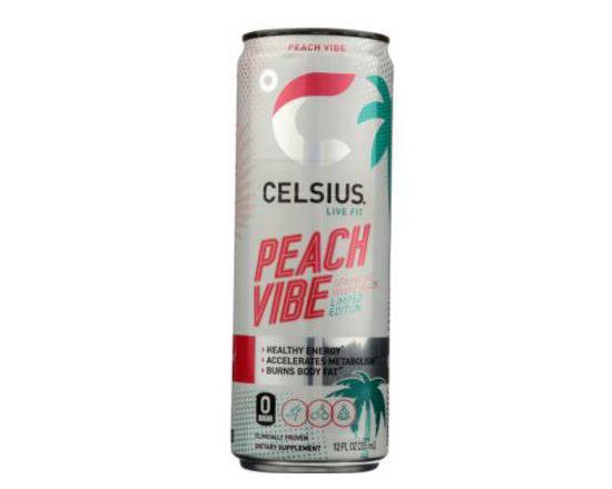 Order Celsius Peach Vibe (12oz) food online from Shell store, Tampa on bringmethat.com