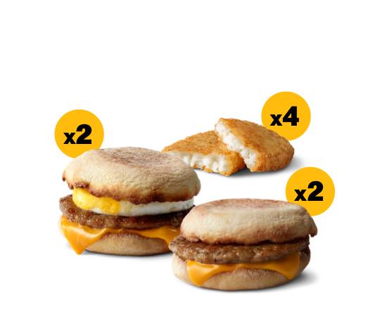 Order 2 Sausage and 2 SME Breakfast Bundle  food online from Mcdonald's store, Thornton on bringmethat.com