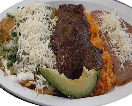 Order Chilaquiles de Carne Asada food online from Gonzalo Taqueria Y Carnitas store, Lake Worth on bringmethat.com