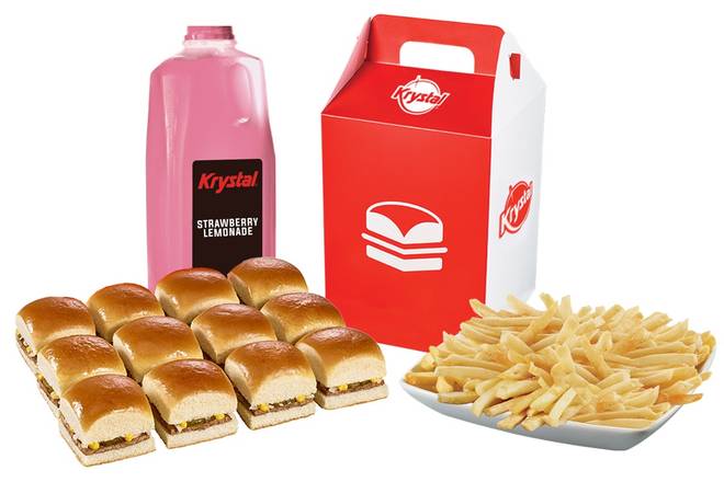 Order 12 KRYSTALS, PARTY FRIES/TOTS & HALF GALLON BEVERAGE food online from Krystal-Hillsborough store, Tampa on bringmethat.com