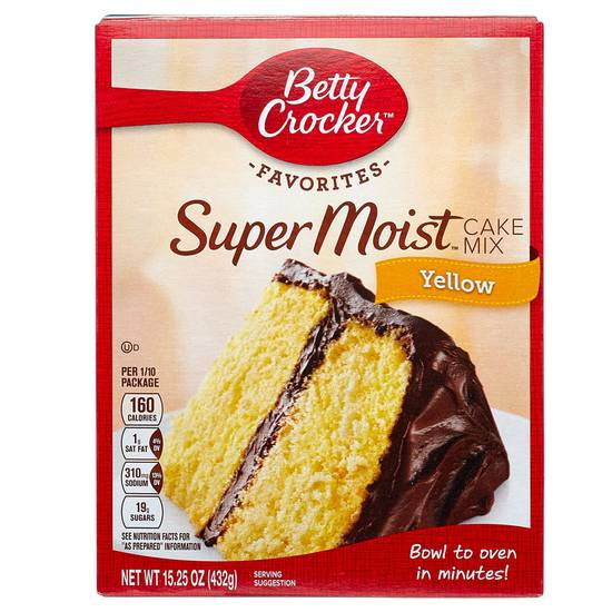 Order Betty Crocker Super Moist Yellow Cake Mix 15.25oz food online from Everyday Needs by Gopuff store, Tampa on bringmethat.com