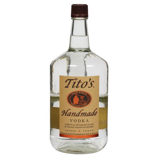 Order Tito's Homemade Vodka 1.75L 40% ABV  food online from Princess Liquors store, Port Saint Lucie on bringmethat.com