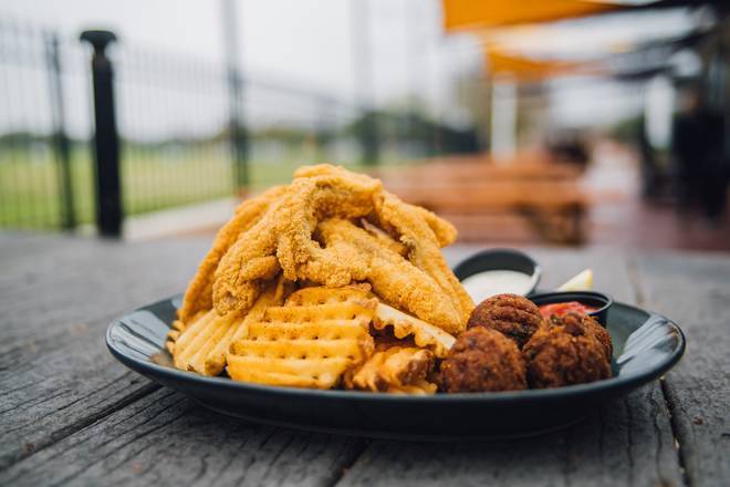 Order Fried Catfish food online from Walk-On Sports Bistreaux store, Tallahassee on bringmethat.com