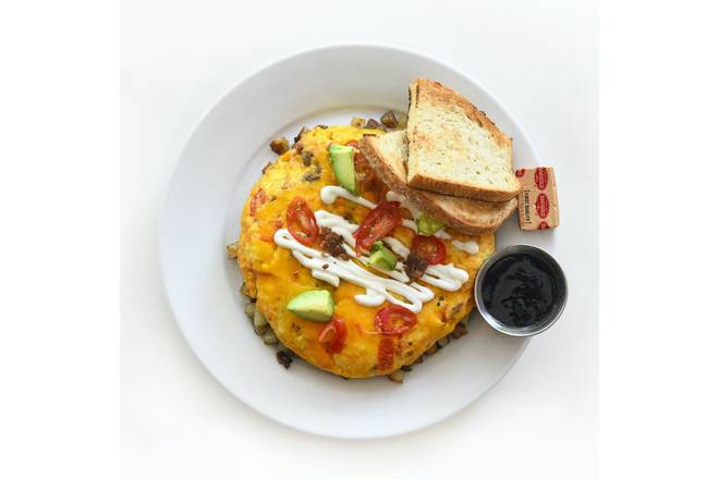 Order California Omelette (GFP) food online from Blu Jam Café store, Tarzana on bringmethat.com