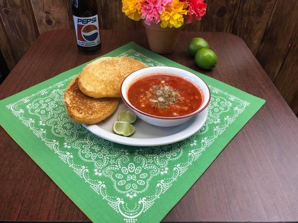 Order Posole Soup food online from El Sombrero Express store, Las Cruces on bringmethat.com