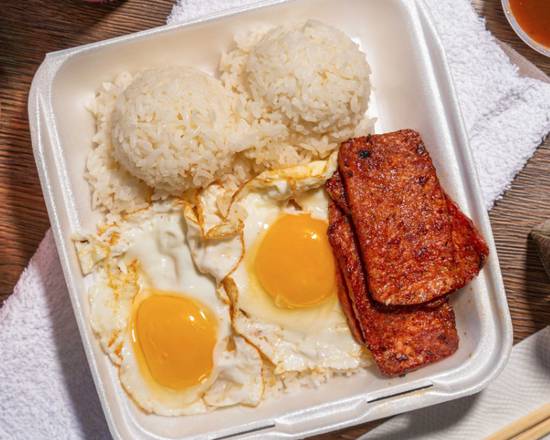 Order Spam & Egg Plate food online from L&Amp;L Hawaiian Barbecue store, Roseville on bringmethat.com