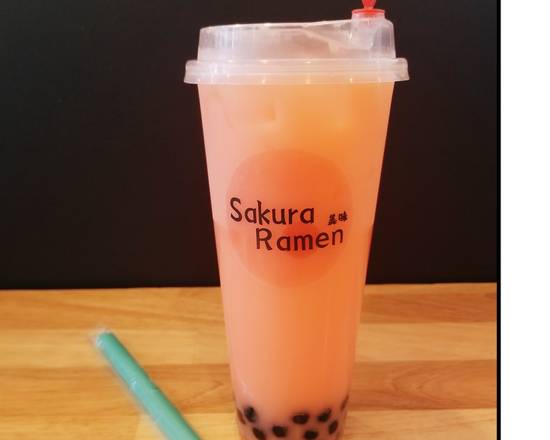 Order Strawberry Bubble Tea 草莓珍珠奶茶 food online from Sakura Ramen store, Southwest Ranches on bringmethat.com