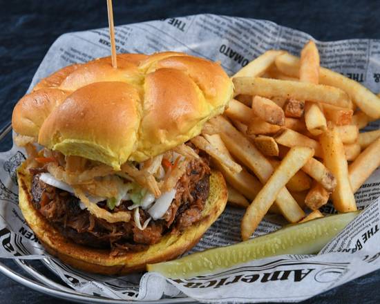 Order Pulled Pork Burger food online from Rainforest Cafe - Galveston store, Galveston on bringmethat.com